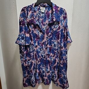 Only Necessities Floral Blouse - Blue and Purple